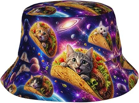 FUIWTTR Funny Galaxy Taco Cat Sun Cap