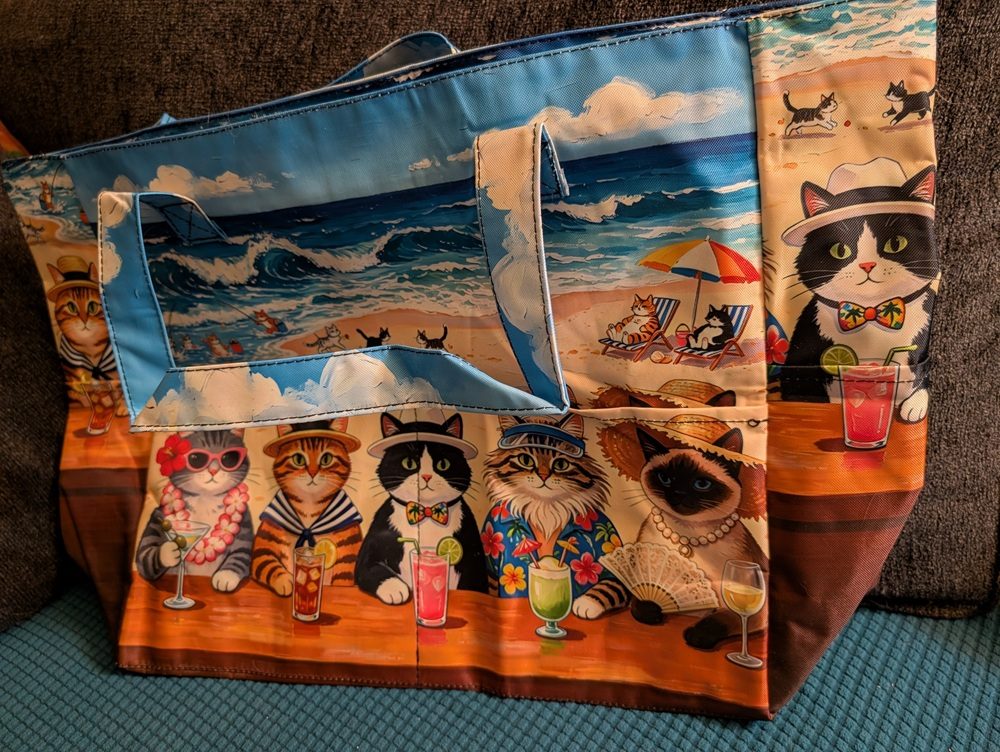 SJEFOJ Cat Beach Tote Bag