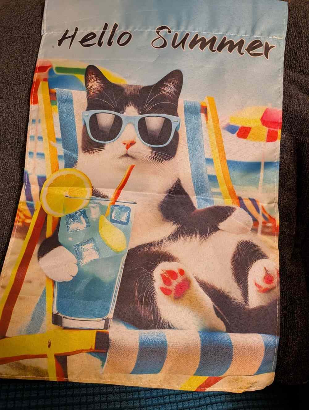 BlissYard Hello Summer Cat Garden Flag